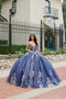 Juliet 1512H Strapless Applique Glitter Tulle Quinceanera Dress