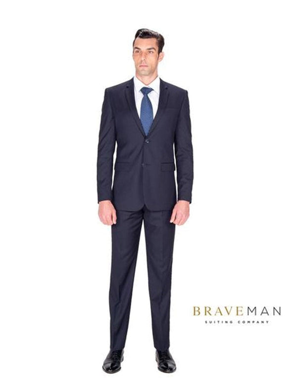 Mens Cheap Blue Suit Slim Two Button Navy Suit