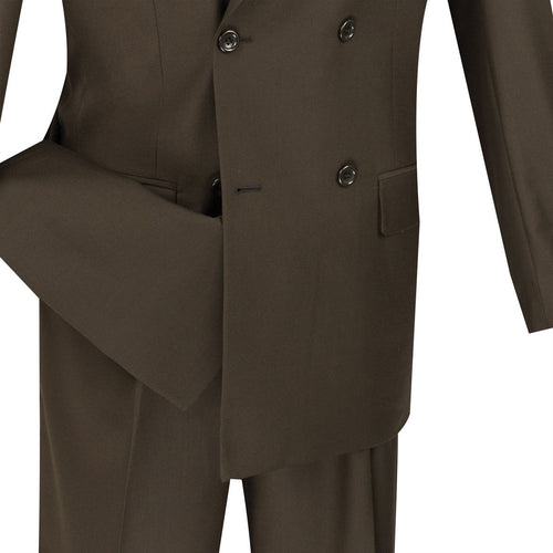 Ramses Collection - Double Breasted Suit 2 Piece Regular Fit in Brown
