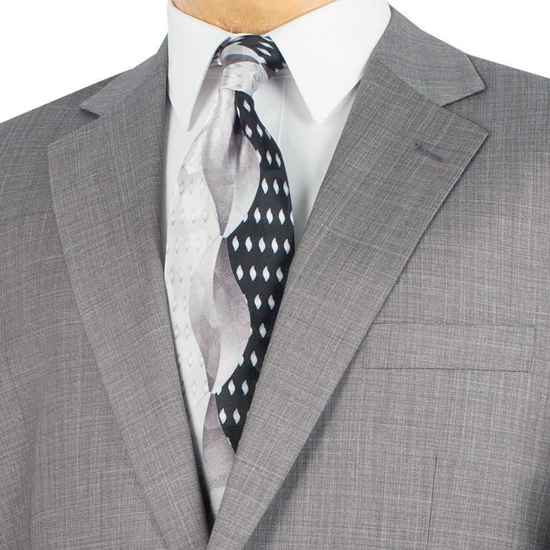 Monte Carlo Collection - Regular Fit 2 Piece 2 Button Textured Weave In Gray