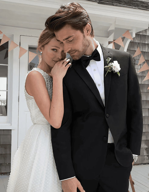 Black Modern Wedding Notch Tuxedo