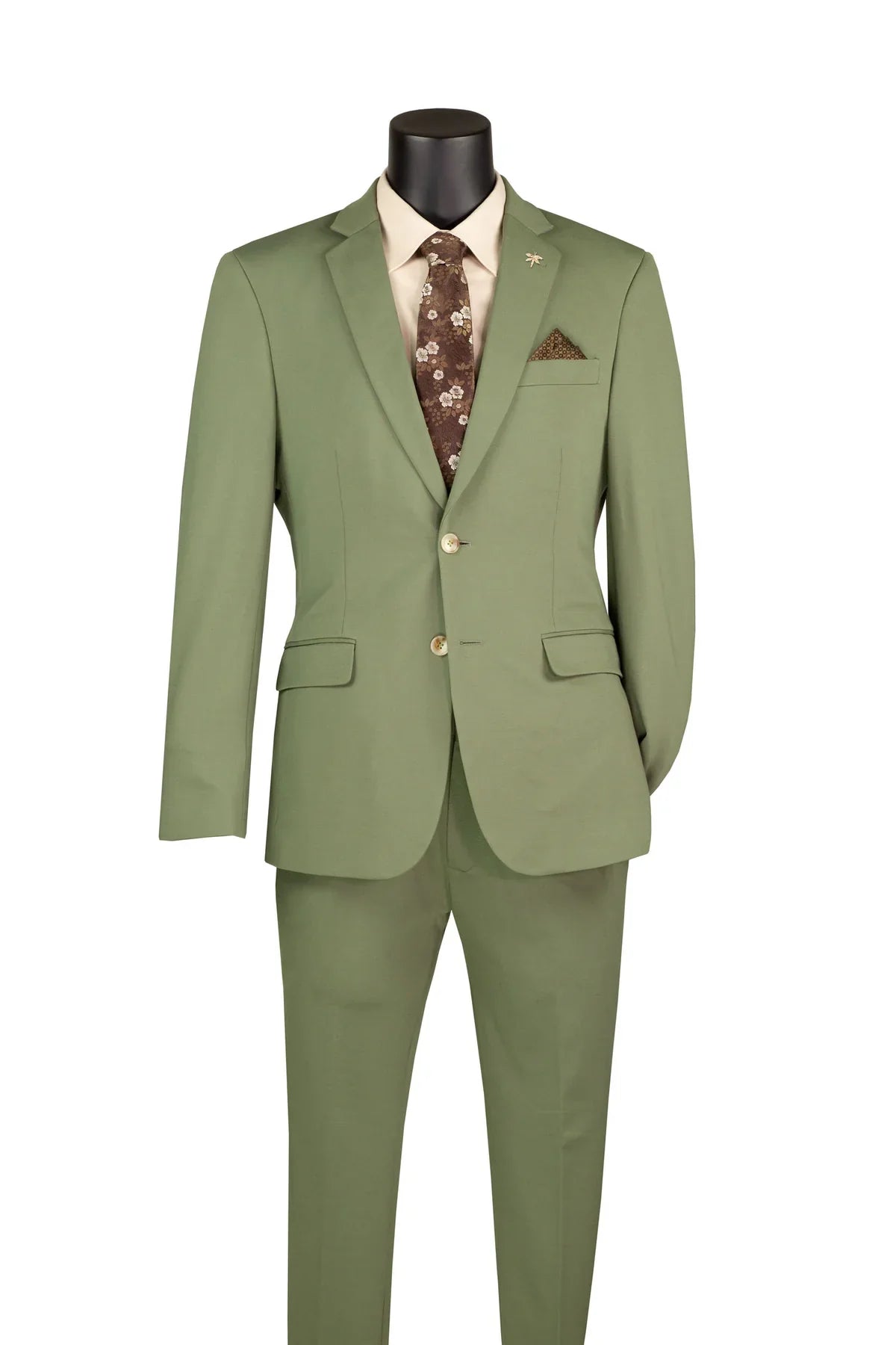 Men's Light Olive Two Piece Suit