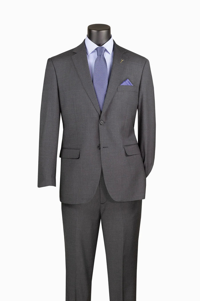 Men's Charcoal Adjustable Waist Two Piece Suit