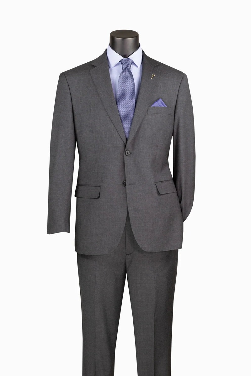 Men's Charcoal Adjustable Waist Two Piece Suit