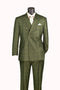 Men's Olive Glen Plaid Double Breasted Two Piece Suit