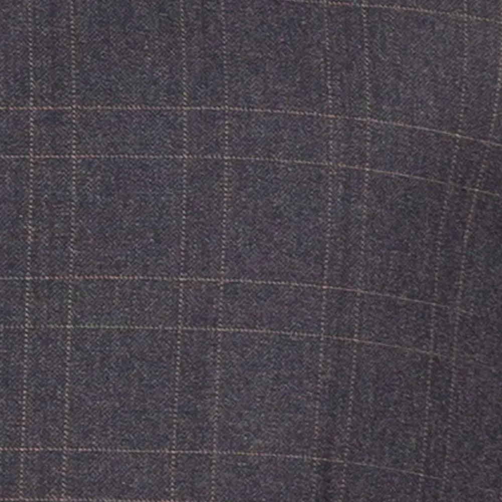 Men's Black Antique Bronze Windowpane Three Piece Suit