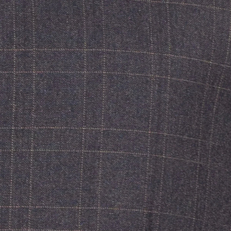 Men's Black Antique Bronze Windowpane Three Piece Suit