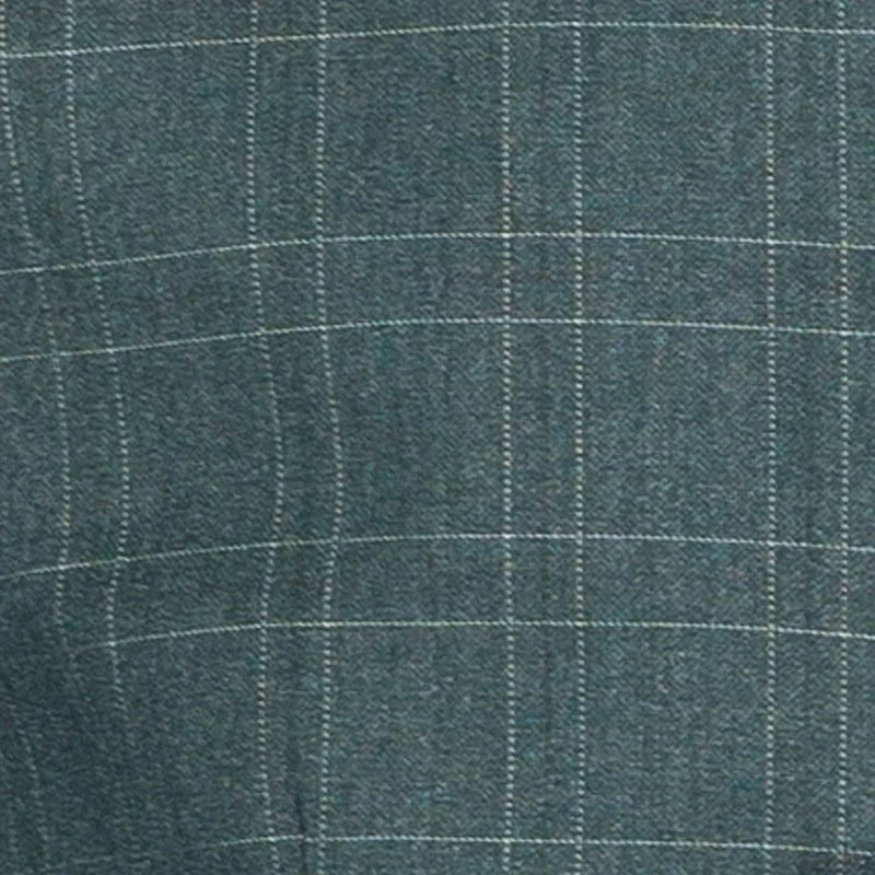 Men's Forest Green Windowpane Three Piece Suit