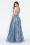 Glitter Embellished A-Line Gown with Corset Back & Stone Belt Formal Prom Dress by Lenovia 8235