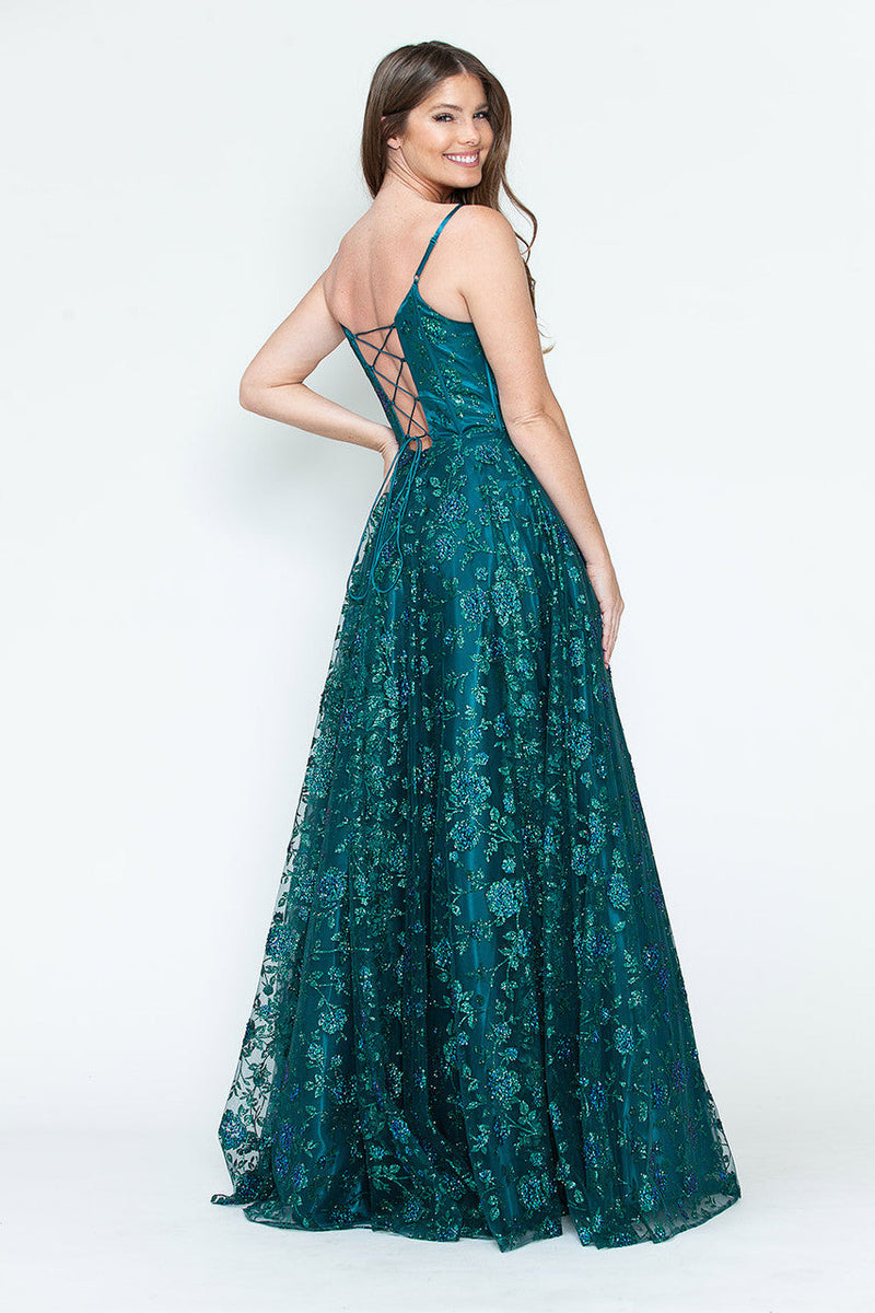 Lenovia 8241 Glitter Appliqué Mesh Tulle Sleeveless Dress