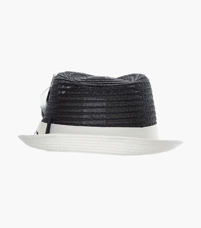 ZAYLEN FEDORA Paper Braided Pinch Front Hat