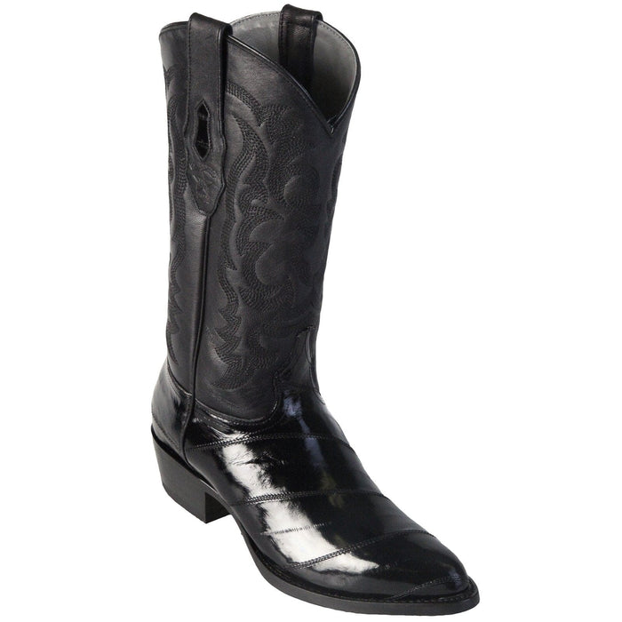 R Toe Cowboy Boots - Round  Toe Cowboy Boots Los Altos Men's Eel Black R-Toe Cowboy Boots