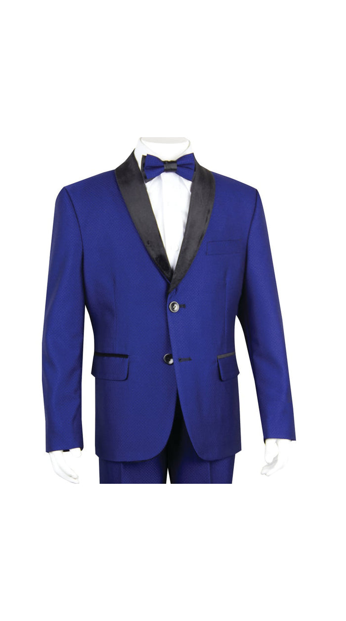 Boys' Royal Blue 4-Piece Tuxedo Set