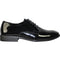 Bravo Mens Classic Plain Toe Shiny Patent Tuxedo Oxford Dress Shoe in Black