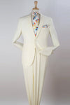 "Modern Fit Two Button Poplin Men's Suit in Ivory"