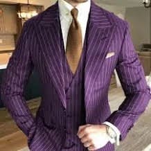 Mens Purple Pinstripe Suits