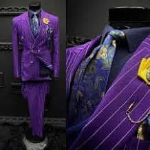 Mens Purple Pinstripe Elegant Suits