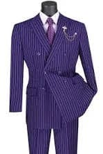 Mens Purple Pinstripe Suit