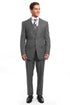 Pinstripe Men's Business Suit - Light Grey Two Button Vested Style