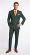 Men’s Hunter Green Pinstripe Double Breasted Suit – Vintage 1920s Great Gatsby Gangster Style