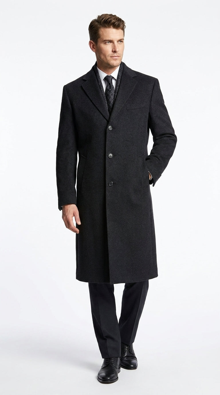 Men’s Black Long Overcoat – Daredevil Born Again Wilson Fisk Inspired Classic Kingpin Coat
