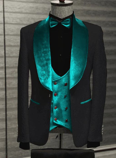 Dark Teal Tuxedo - Mens Teal Prom Suit - Teal Blue Suit