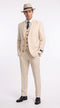Men’s Ivory Cream Pinstripe Scarface Suit – Vintage Gangster Modern Fit 3-Piece Wedding Suit