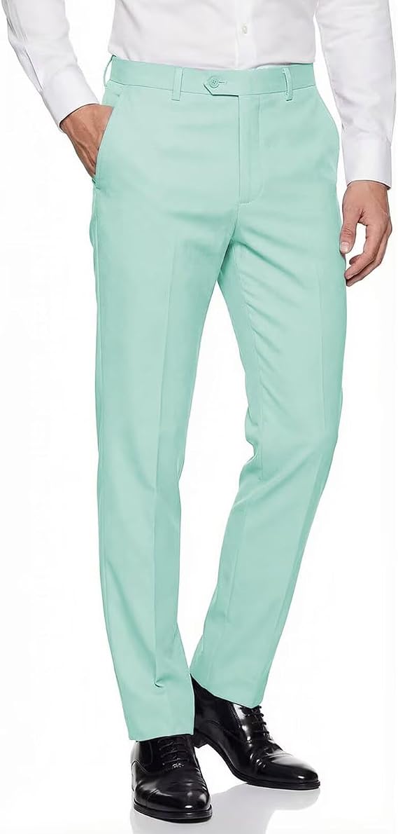Mens Expandable Waist Business Casual Dress Pants