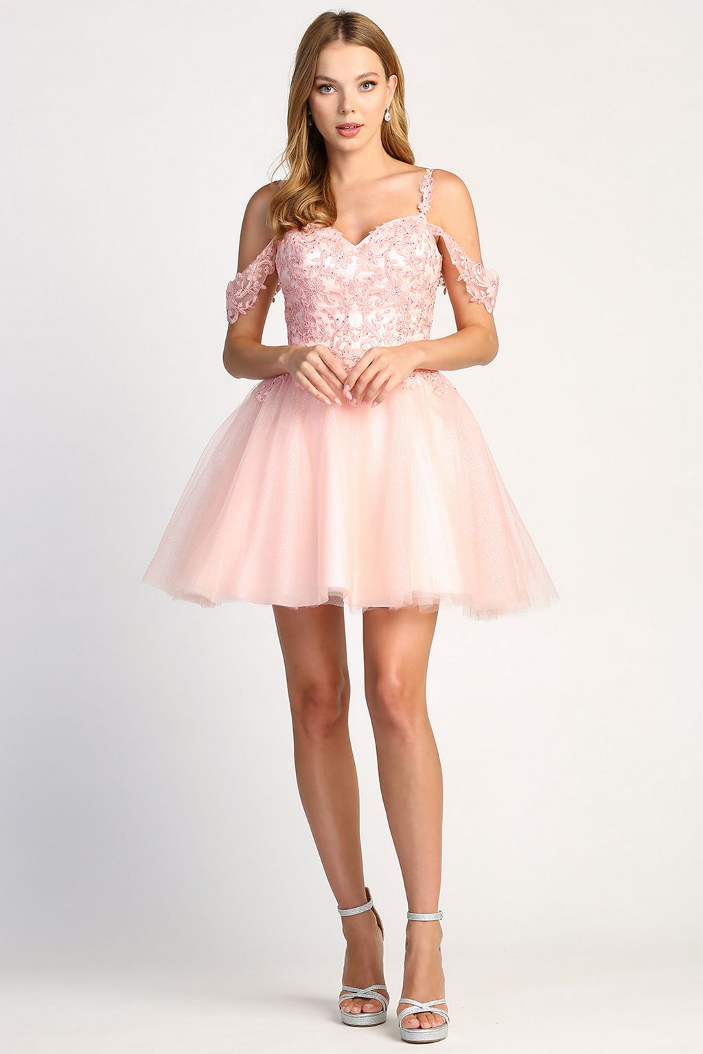 Adora Design 1006 Off Shoulder A Line Glitter Homecoming Dress