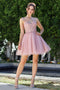 Adora Design 1065 Short A-Line Corset Applique Homecoming Dress