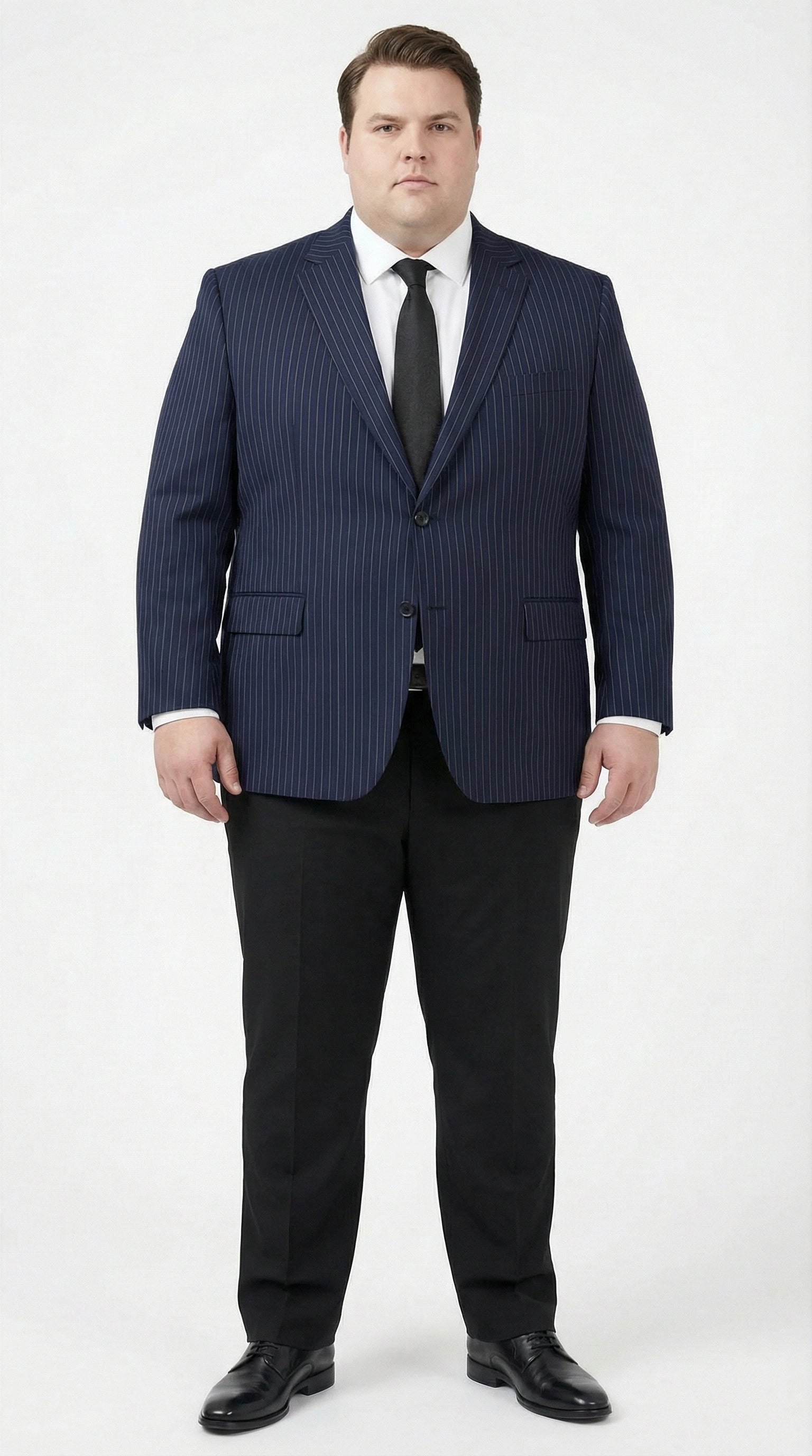 Men’s Navy Blue Pinstripe Blazer – Classic Tailored Formal Jacket for Business, Office and Professional Wear