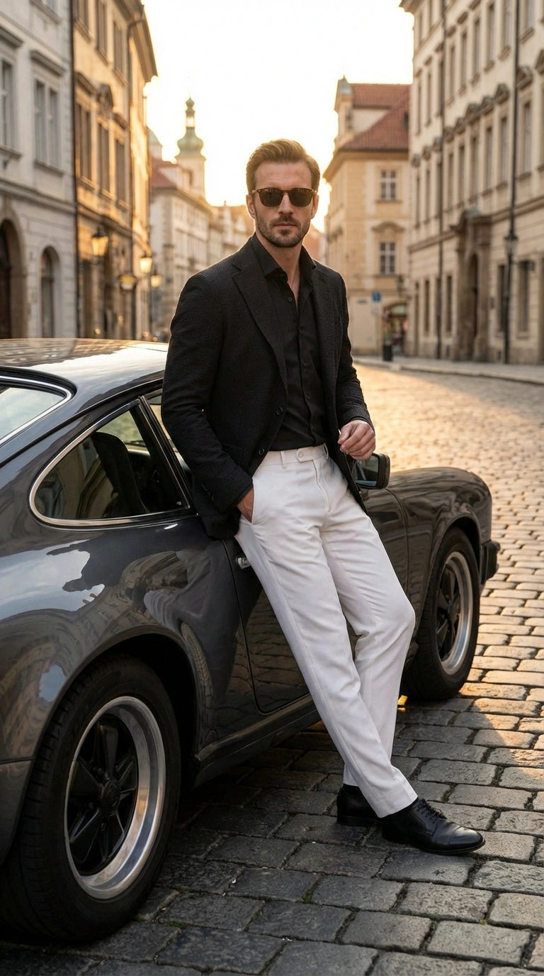 Men’s Black Seersucker Blazer – Textured Two-Button Notch Lapel Formal & Summer Sport Jacket in Black Tone-on-Tone Cotton Fabric