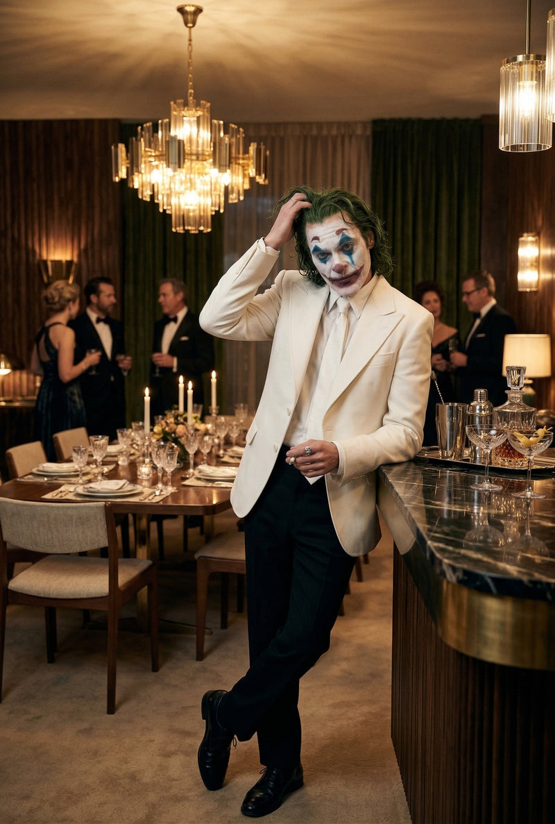 Men’s White Blazer Joker Folie à Deux Arthur Fleck Inspired Jacket – Classic Formal Party Blazer, Elegant Evening Wear, Stylish Costume Blazer