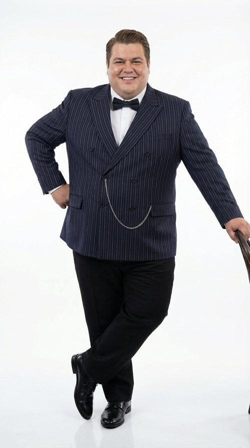 Men’s Black Pinstripe Blazer Gomez Addams Inspired Jacket – Vintage Double Breasted Formal Blazer, Classic Party Costume Wear, Elegant Evening