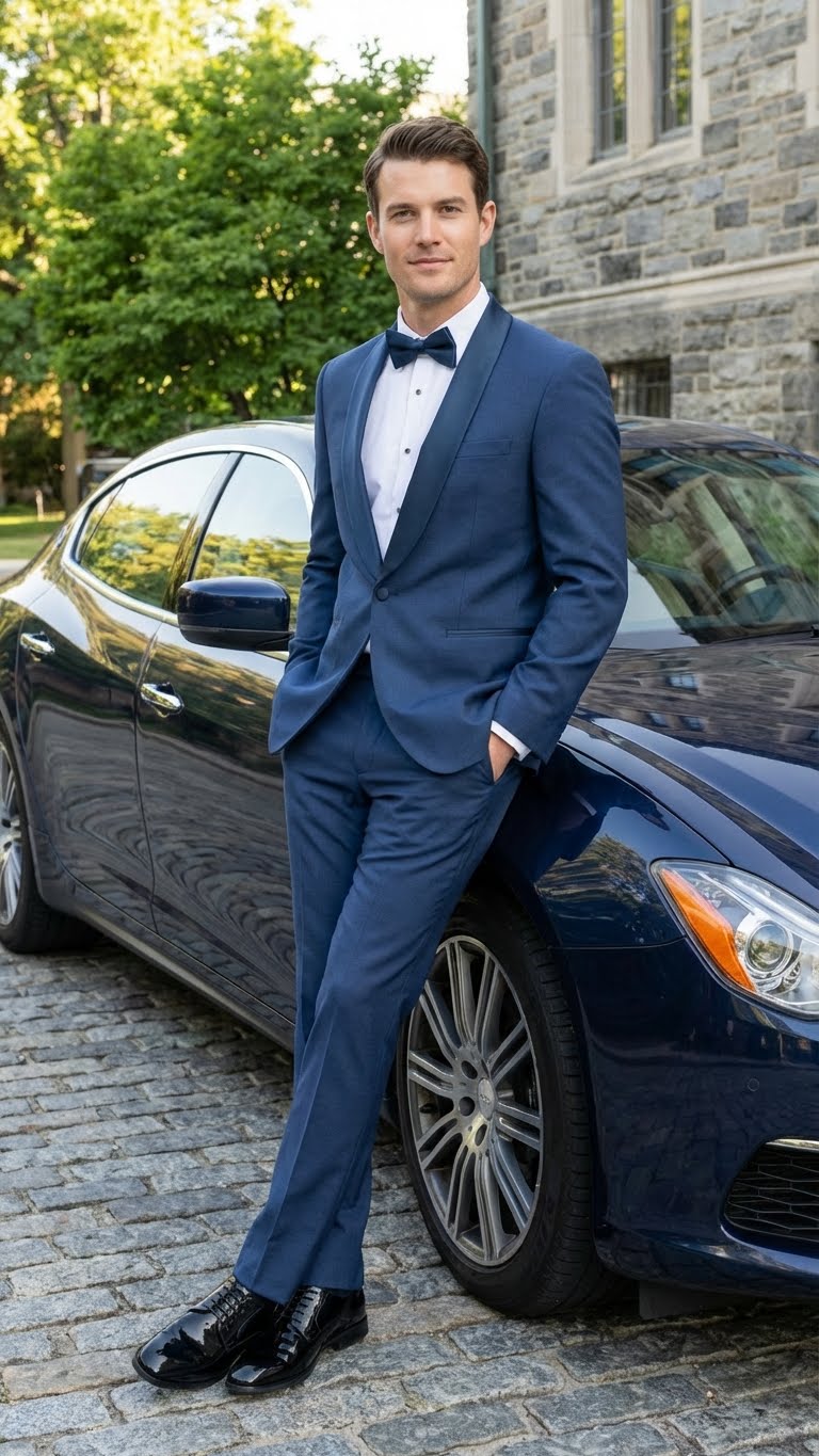 Men’s Indigo Sapphire Royal Blue Suit Set – Classic Formal Wedding, Prom & Dinner Jacket, Light Blue Cobalt Color