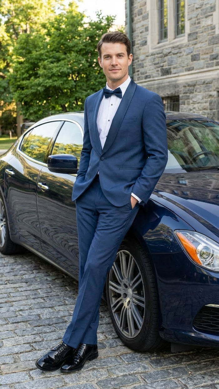 Men’s Indigo Sapphire Royal Blue Suit Set – Classic Formal Wedding, Prom & Dinner Jacket, Light Blue Cobalt Color