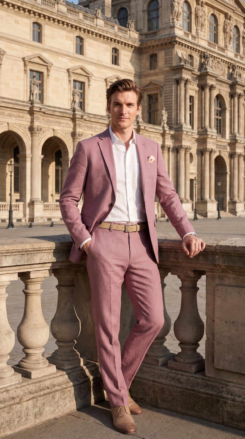 Men’s Mauve 2-Piece Suit – Two-Button Wedding, Prom and Business Suit