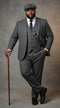 Men’s Thomas Shelby Peaky Blinders Gray Wool Suit Out fit Charcoal Grey Pinstripe 3-Piece  Vintage 1920s Suit