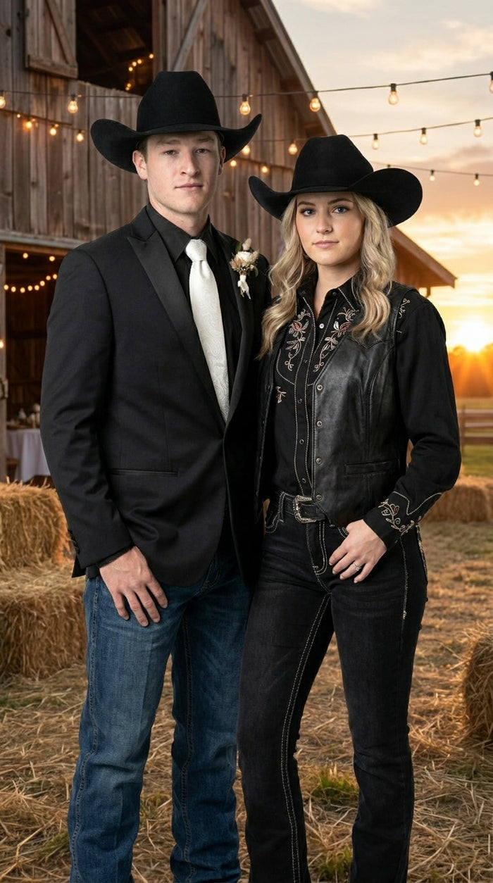 Men’s Black Tuxedo Western Blazer – Cowboy Style Formal Sport Coat Jacket for Dinner Jacket