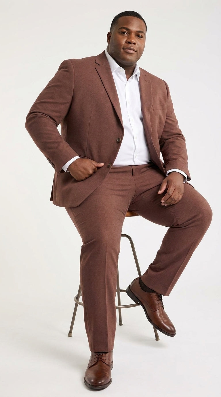 Men’s Coffee Brown 2-Piece Suit – Classic Two-Button Wedding, Business and Formal Suit
