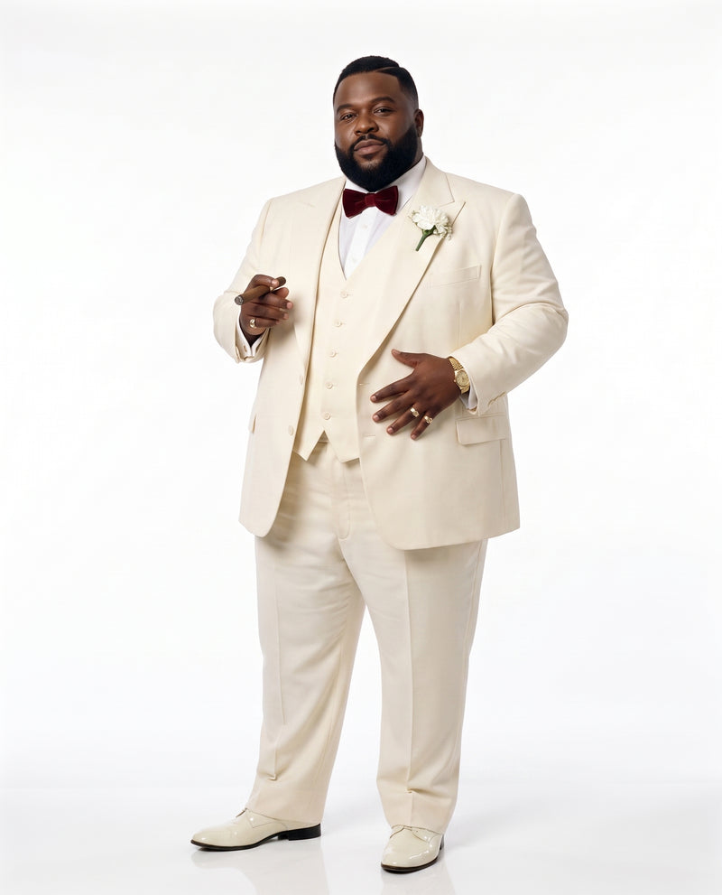 Tony Montana’s Ivory Vested Suit – Classic Ivory 3 Piece Suit for Wedding, Formal and Evening Wear