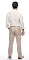 Tony Montana’s White Linen Shirt and Tan Pants – Men’s White Formal Shirt with Tan Trousers for Party, Wedding and Vintage Style Outfit