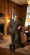 Men's Thomas Shelby Brown Tweed Herringbone 3-Piece Suit – Peaky Blinders 1920s Vintage-Style Suit with Matching Vest & Trousers