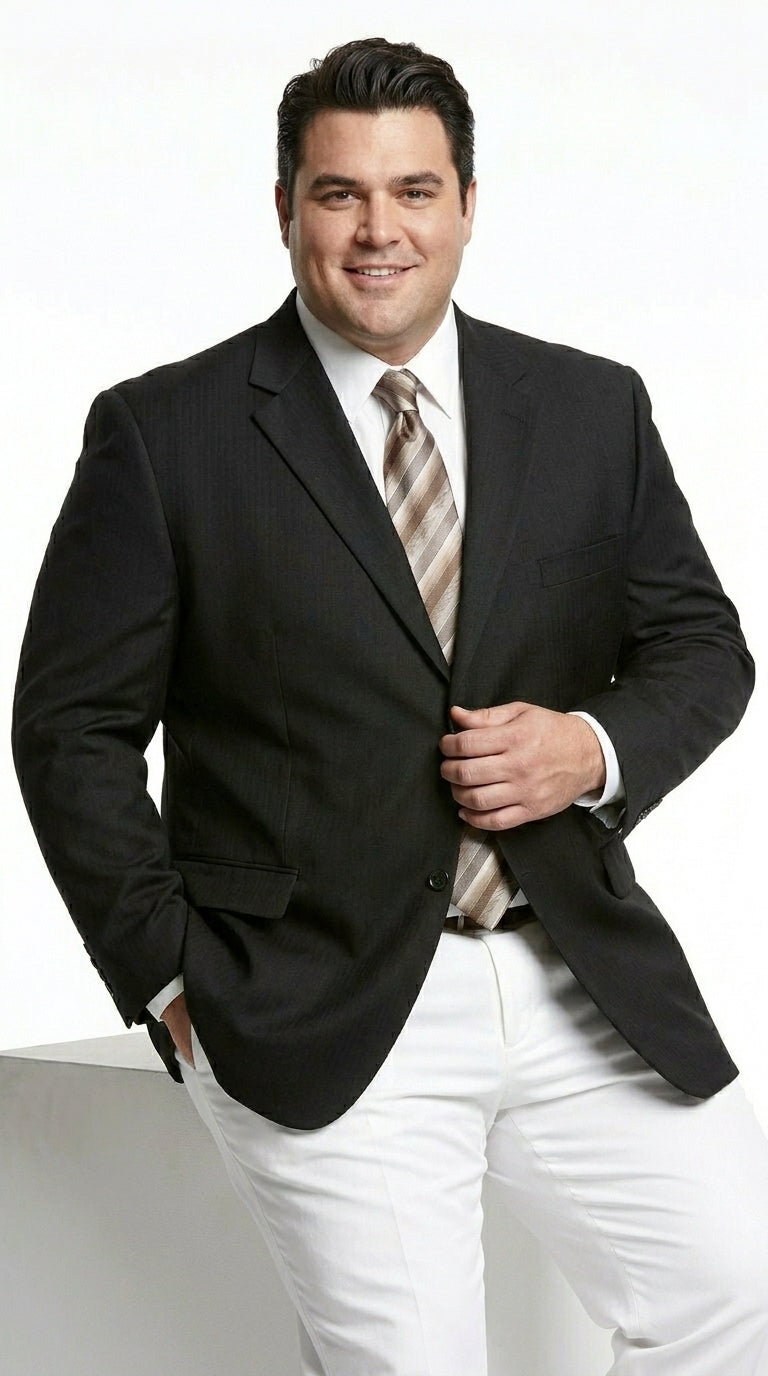 Men’s Black Three Button Blazer – Classic Formal Suit Jacket for Business, Office, Sport Coat