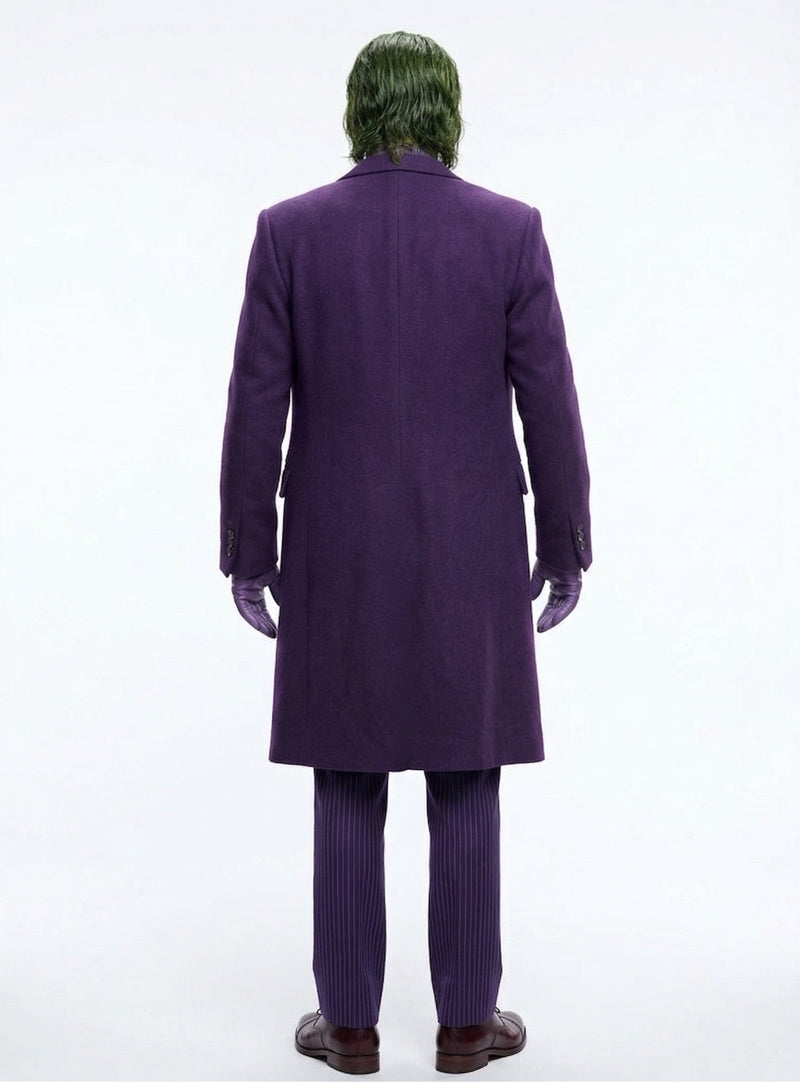 Men’s Purple Overcoat Joker Folie à Deux Arthur Fleck Inspired Long Coat – Classic Costume Trench Coat, Stylish Winter Party Wear Jacket