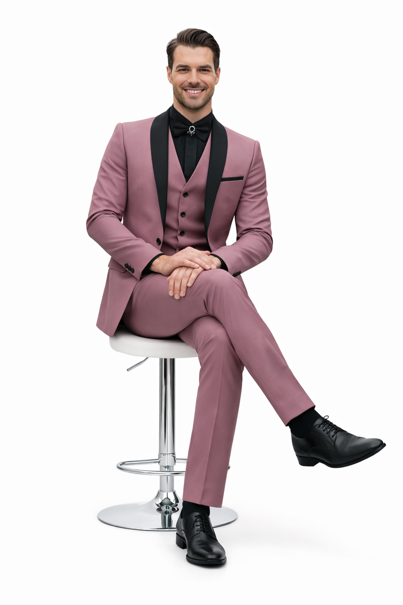 Blush & Black Designer Men’s Suit | Premium Two-Tone Formal Wear