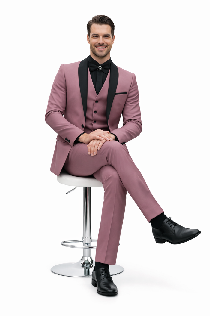 Blush & Black Designer Men’s Suit | Premium Two-Tone Formal Wear