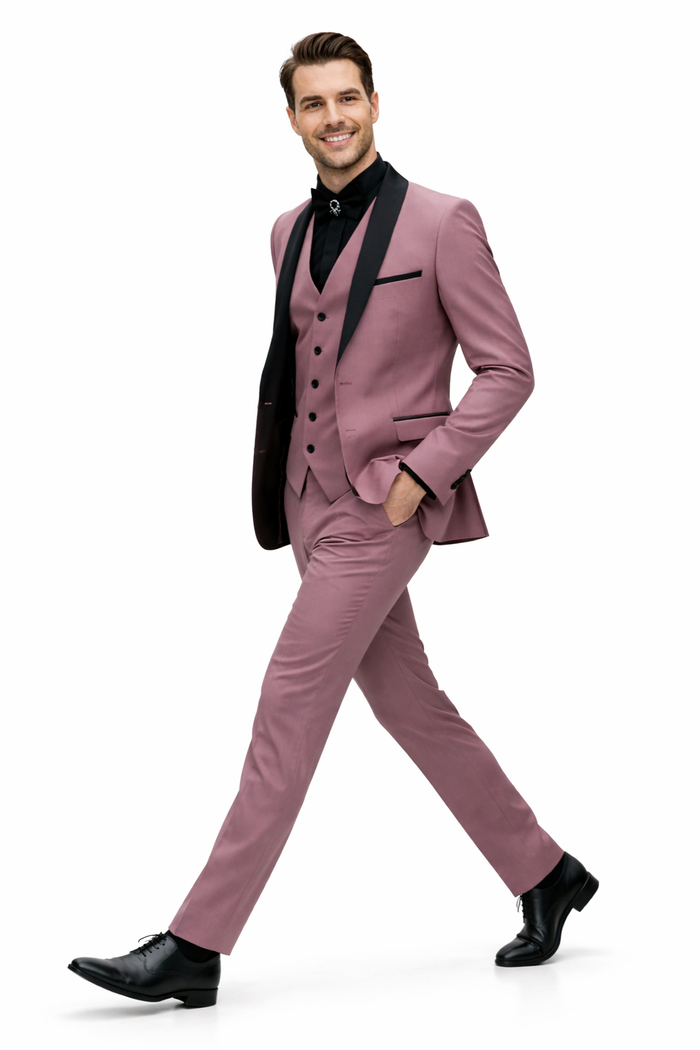 Blush & Black Designer Men’s Suit | Premium Two-Tone Formal Wear