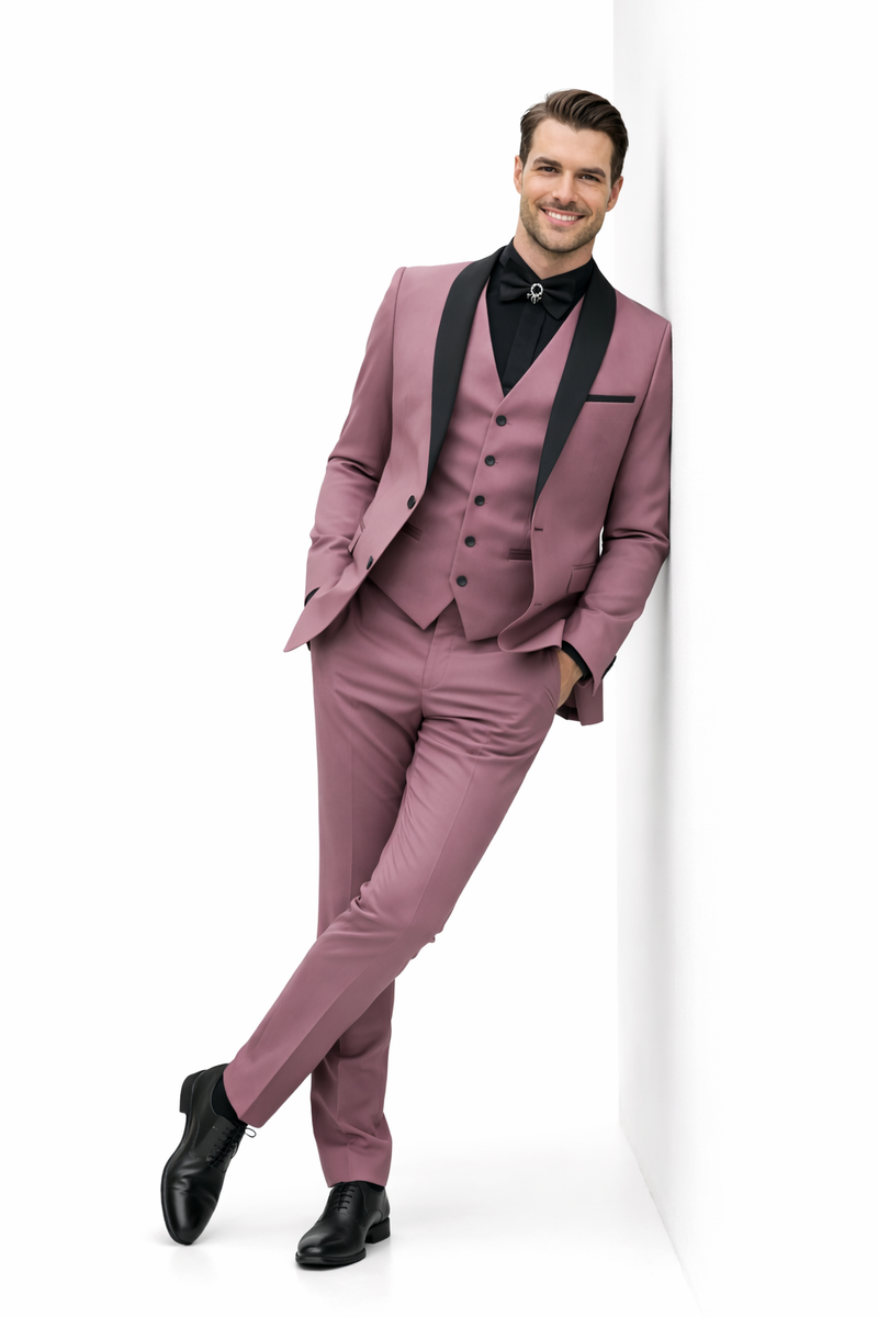 Blush & Black Designer Men’s Suit | Premium Two-Tone Formal Wear