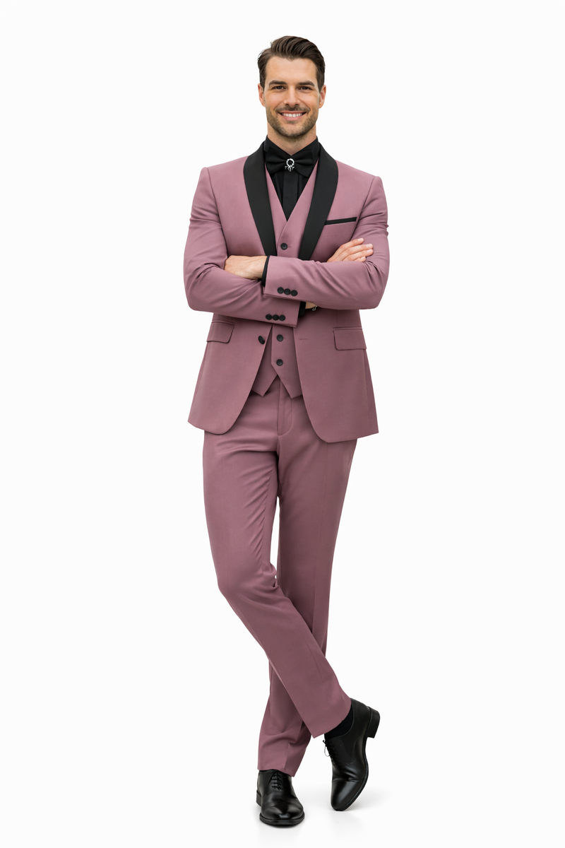 Blush & Black Designer Men’s Suit | Premium Two-Tone Formal Wear